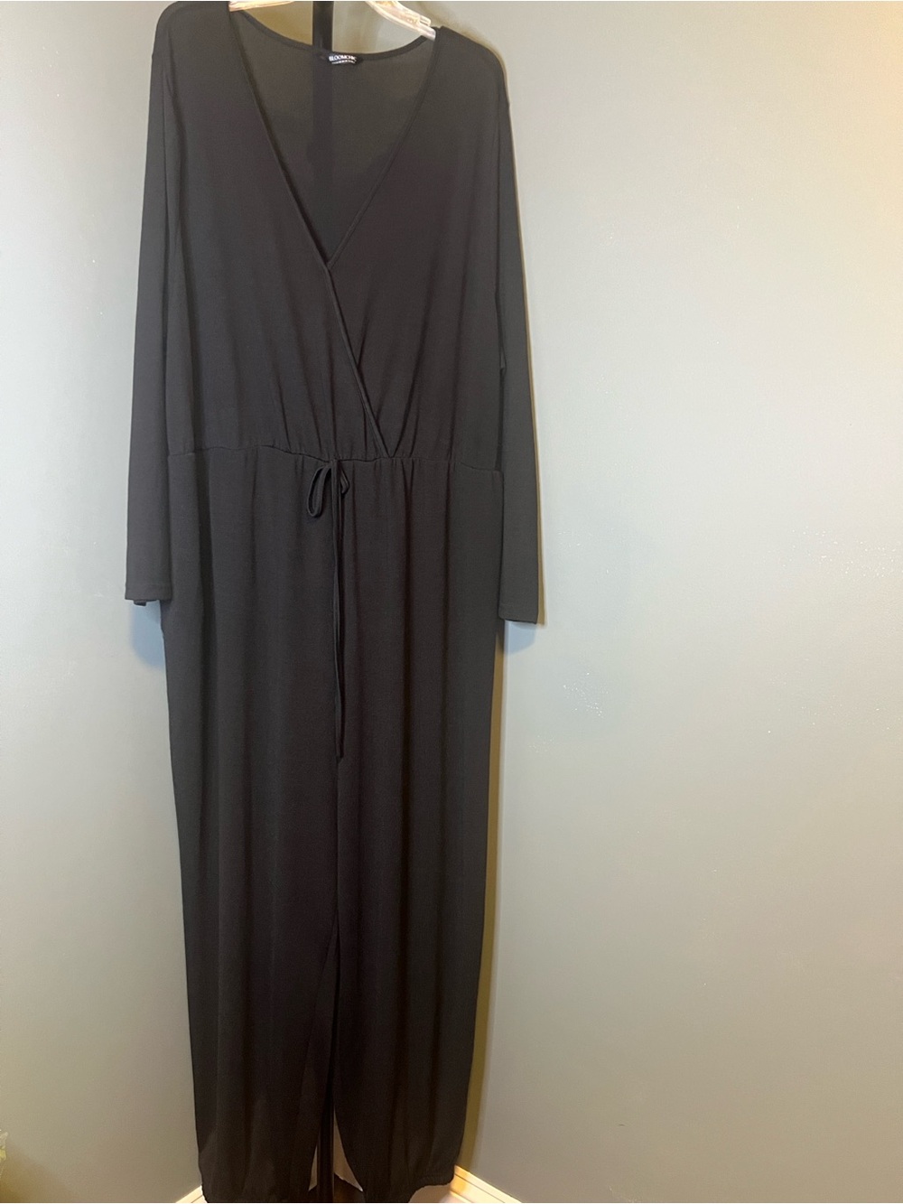 BloomChic Black Long Sleeve Jumpsuit with Drawstring Waist